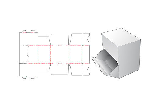 可打開的包裝盒設(shè)計(jì) 模切圖刀模圖EPS矢量解析